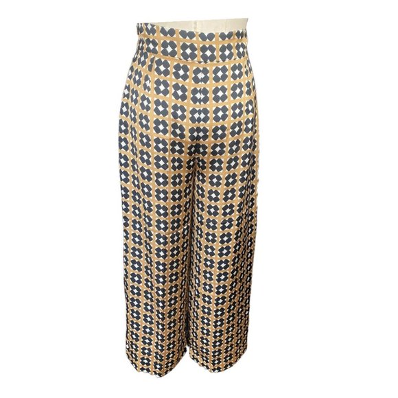 ZARA WIDE LEG GRAPHIC PRINT PANTS (SZ MED) - Picture 4 of 8
